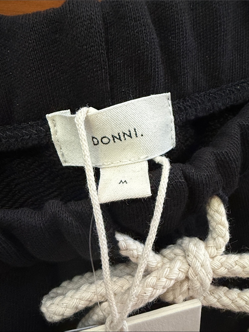 DONNI Stripe Eco-Terry Shorts Jet Black Organic Cotton - Picture 3 of 10